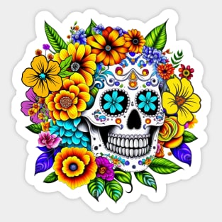 Dia De Los Muertos, Sugar Skull Design Sticker